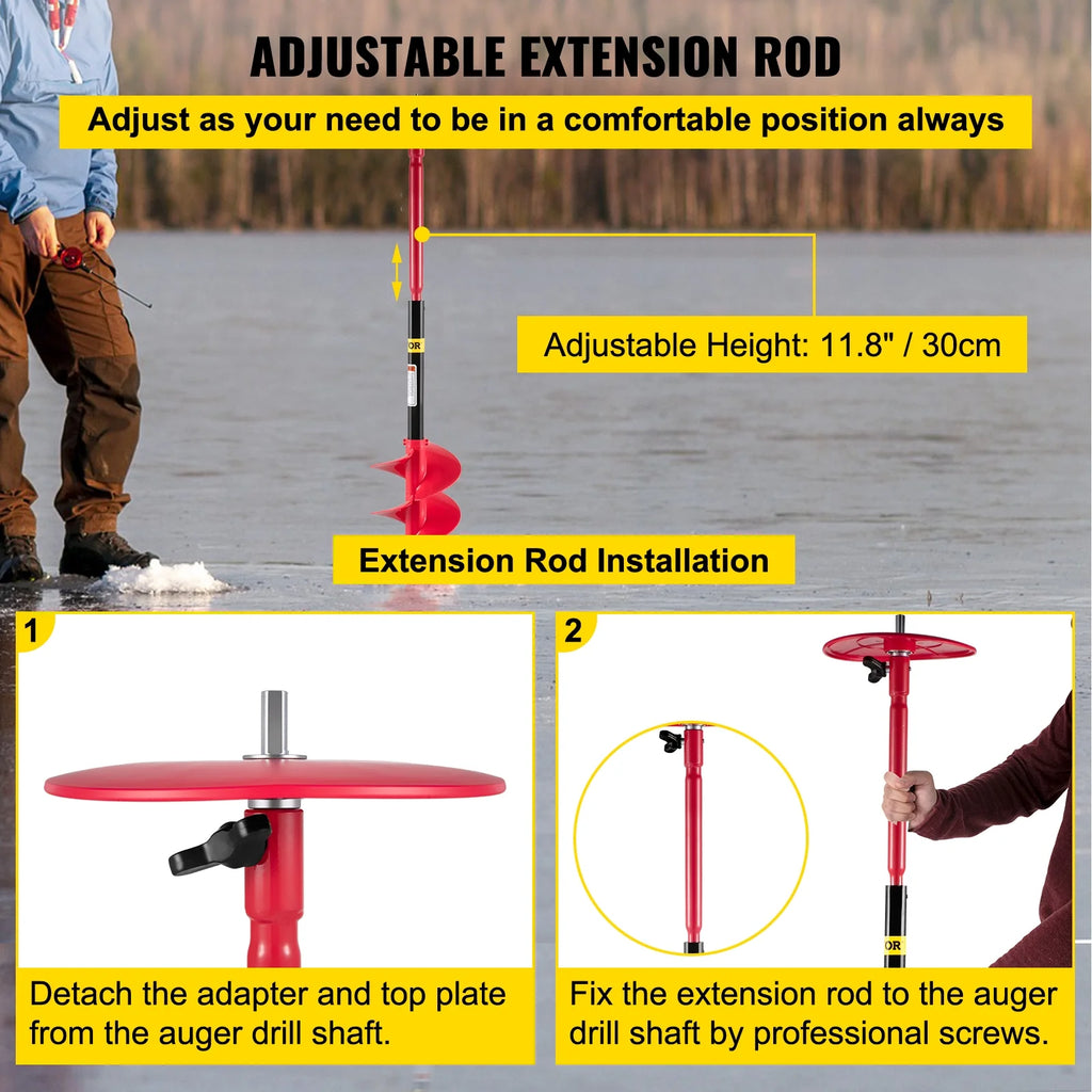 6'' Nylon Ice Auger with 11.8" Extension Rod F506