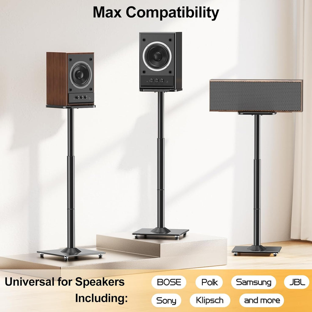 Universal Speaker Stands Height Adjustable 28"-37.4" Pair Y59192