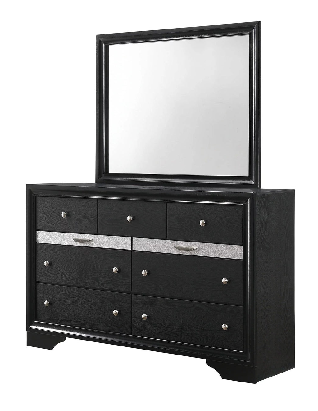 3pc Queen Storage Bed Drawers Panel Bed Nightstand Set Black Wooden V2889