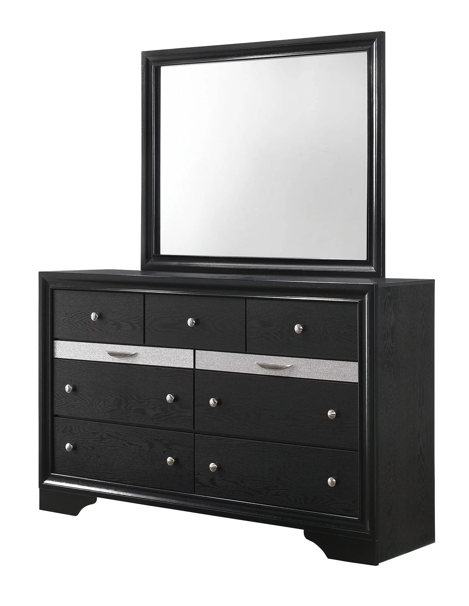 3pc Queen Storage Bed Drawers Panel Bed Nightstand Set Black Wooden V2889