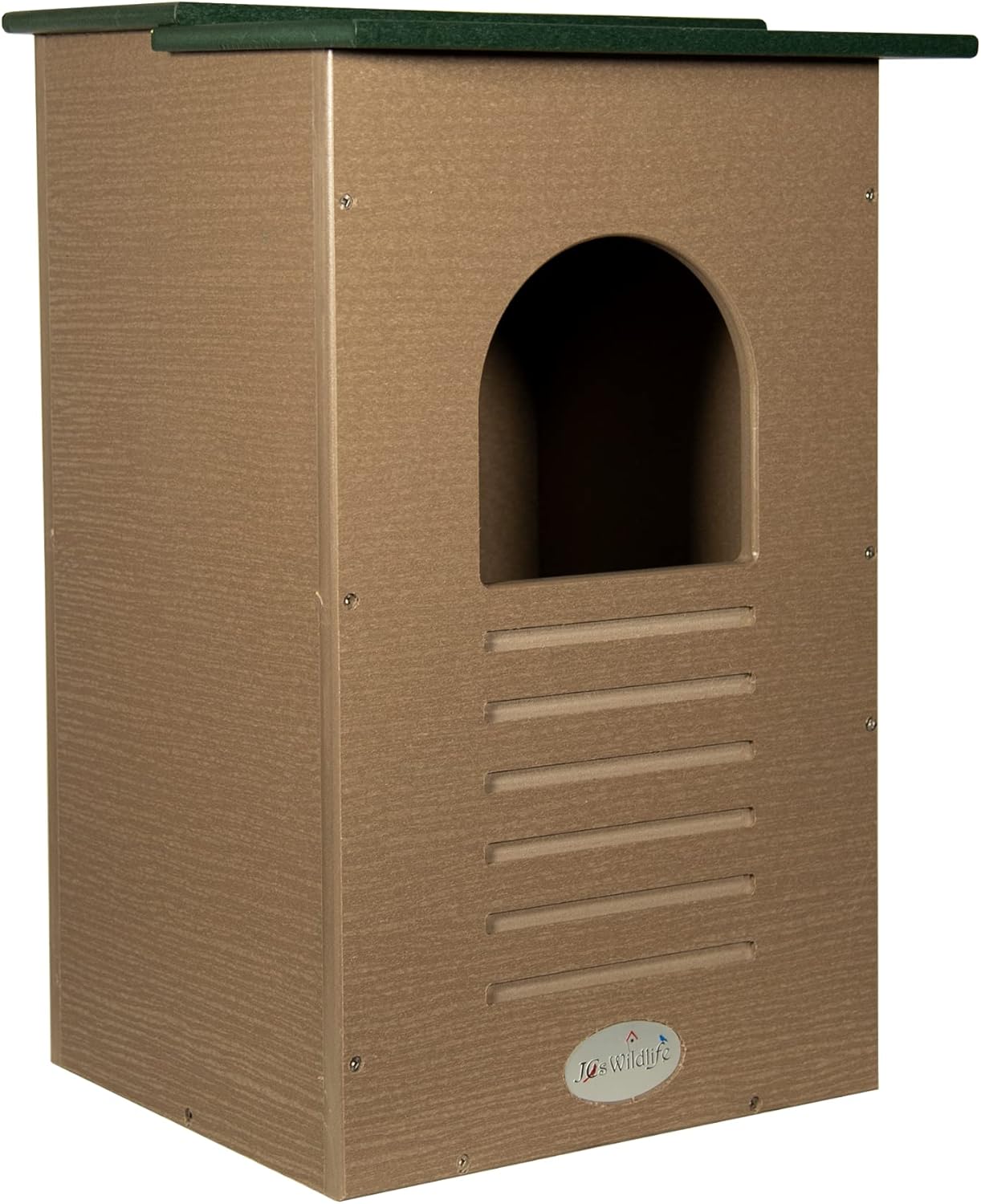 Recycled Poly Lumber Barred Owl Nesting Box with Mounting Hardware and Pine Shavings A7113