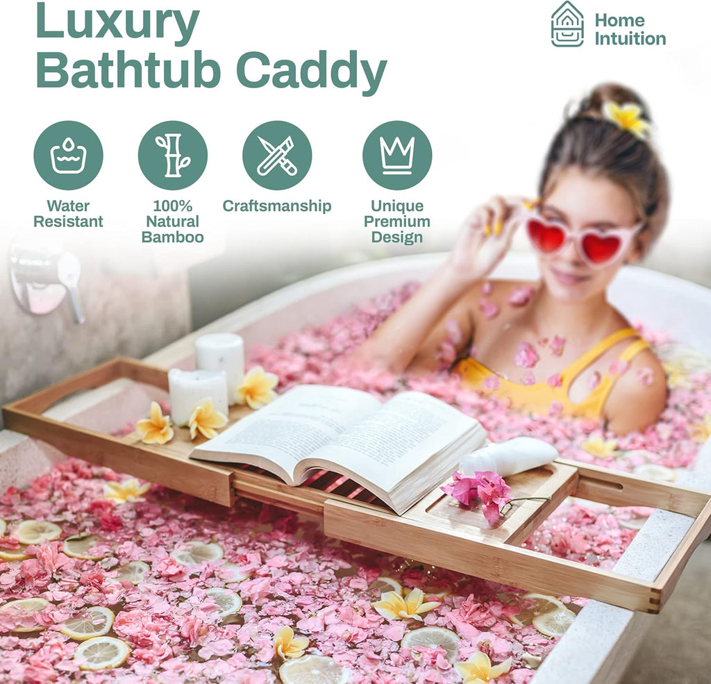 Expandable Bamboo Bath Tub Tray Caddy H84445