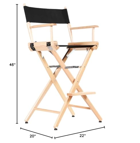 Natural Finish Black Nylon Canvas Director's Chairs K262582