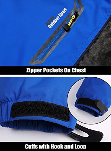 Men's Winter Water Resistant Ski Snow Jacket Fleece Parka Raincoats With Multi-Pockets A867049