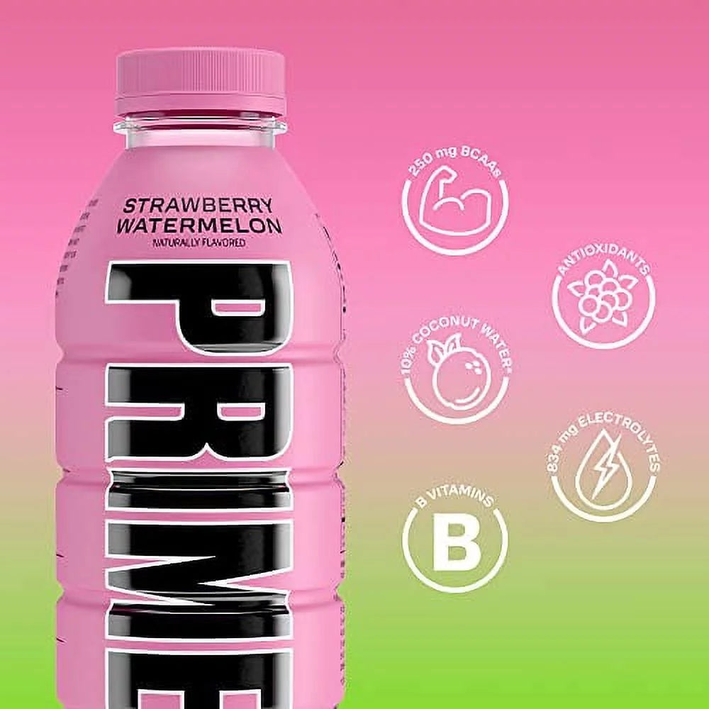 Strawberry Watermelon Sports Beverage with Coconut Water, Electrolytes, 20 Calories per 16.9 Fl Oz Bottle O354