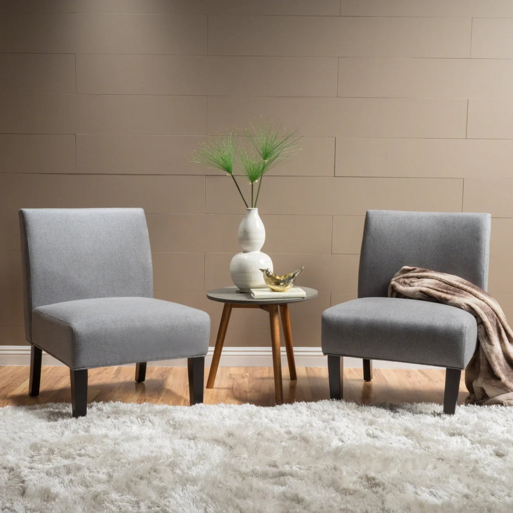 Gray Fabric Slipper Accent Chair G96053