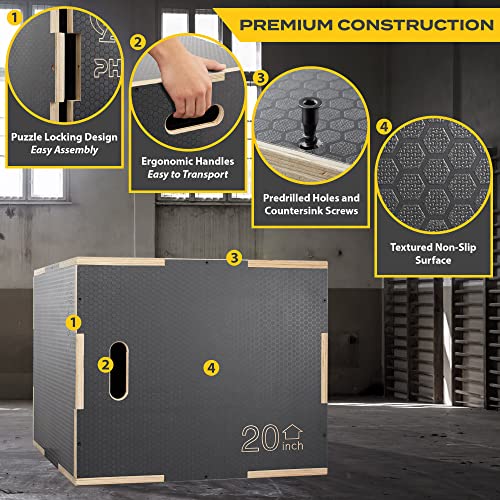 3 in 1 Non-Slip Wood Plyo Box U9186