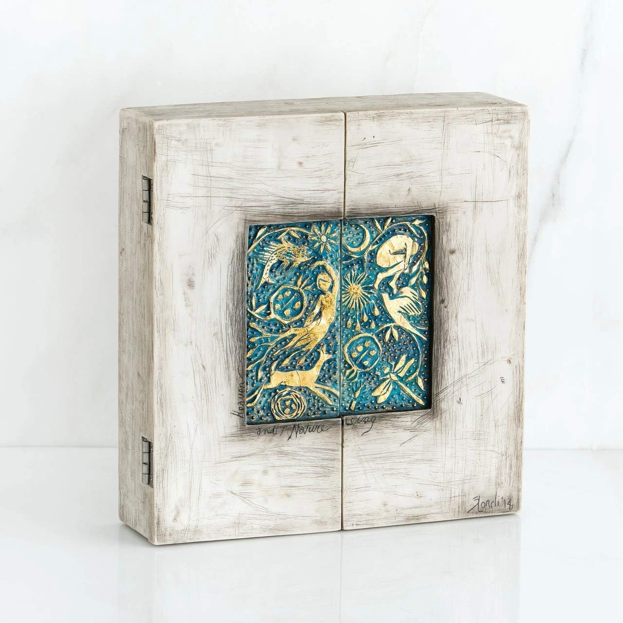 Starry Night Nativity, hand-painted nativity triptych T906