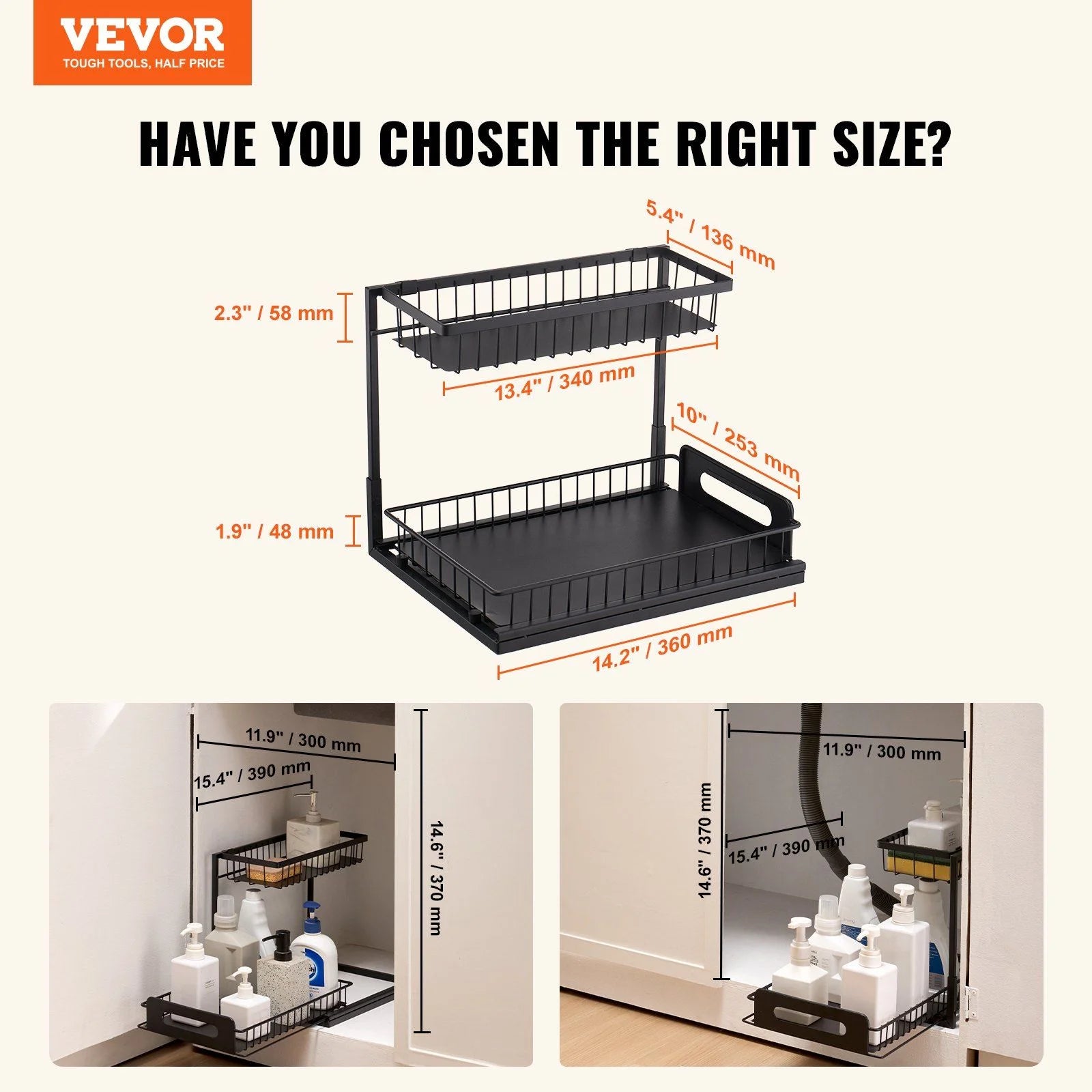 2-Tier Pull Out Cabinet Organizer V229561