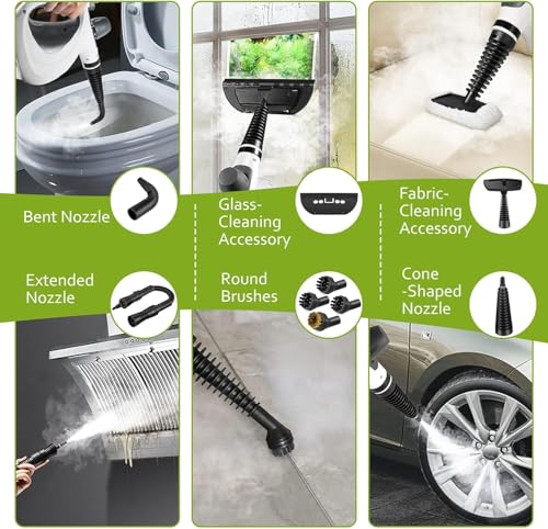 Pressurized Handheld Multi-Surface Natural Steam Cleaner with 12 pcs Accessories D7611