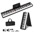 88 Key Digital Piano with Lighted Keys Folding Portable Piano with Piano Bag Bluetooth MIDI Electric Piano Keyboard Y3408