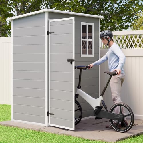 Grey Resin Storage Shed with Floor M971