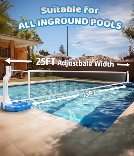 Swimming Pool Basketball & Volleyball Game Set with Hoop, Balls, Net, and Pump, BLUE W73837