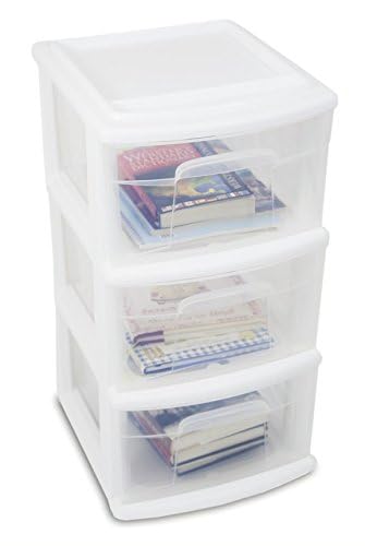 3-Tier Clear Plastic Storage Organizer Cart with Wheels F109558