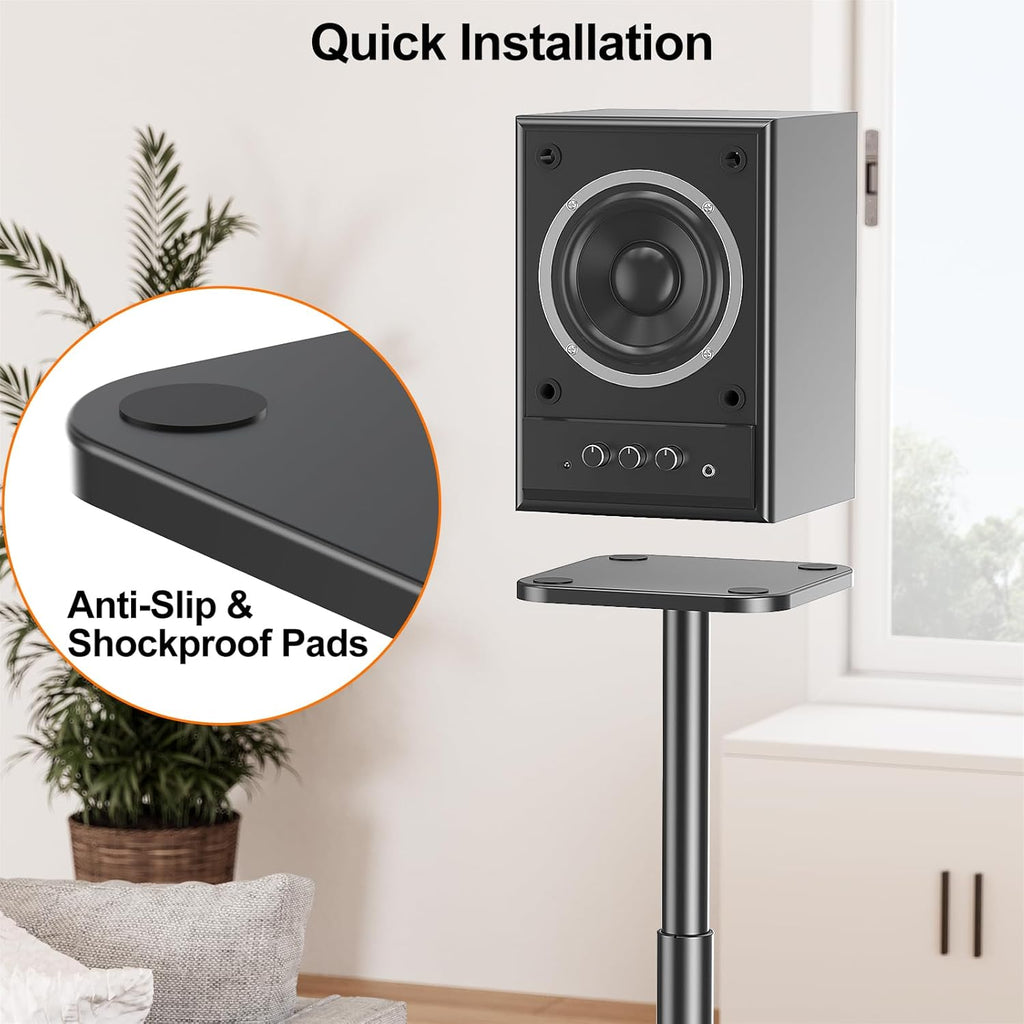 Universal Speaker Stands Height Adjustable 28"-37.4" Pair Y59192