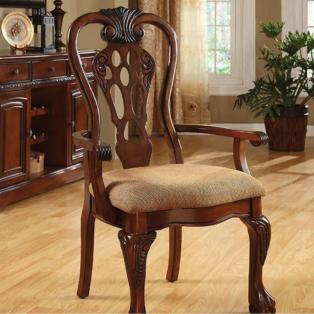 Set of 2 Cherry Finish Arm Chair X639