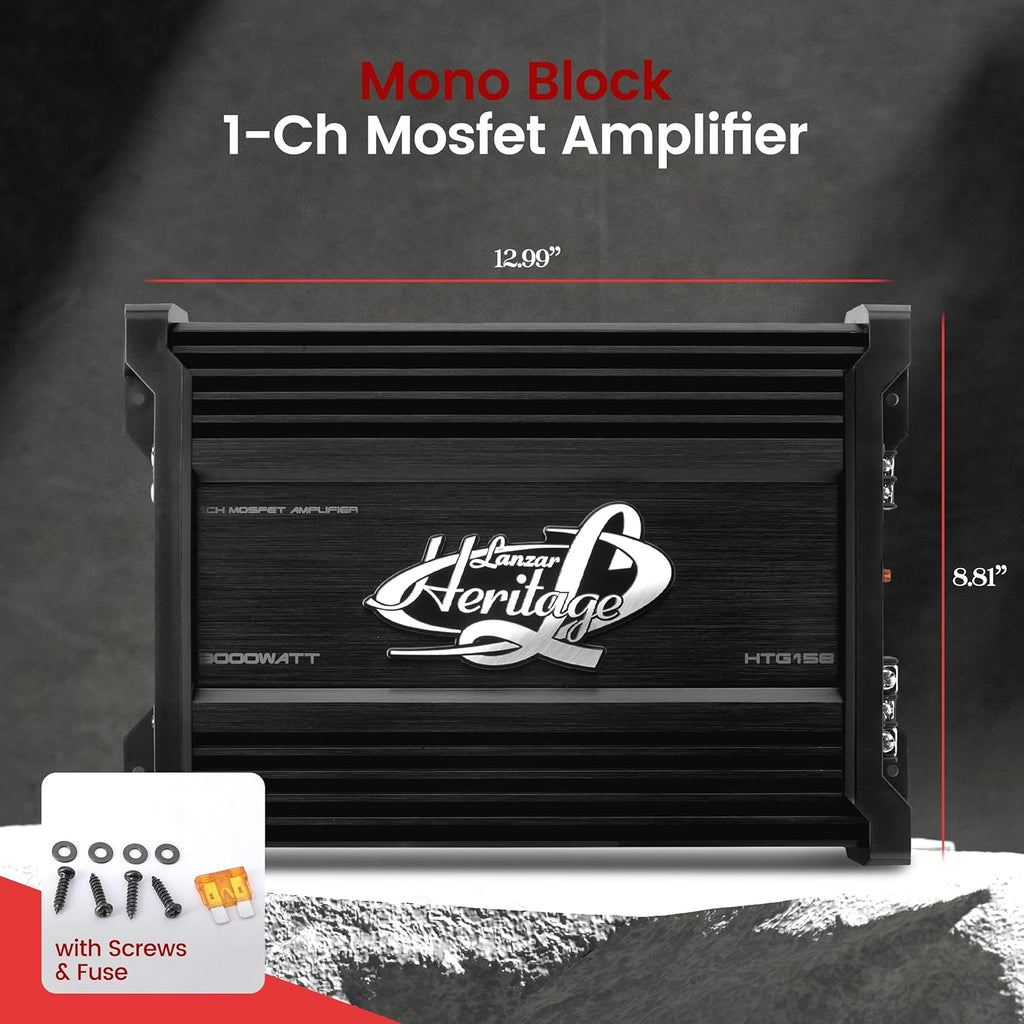 1 Channel 3,000 Watt MOSFET Car Amplifier Y650