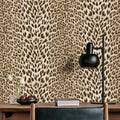 Gold Glitter Non-pasted 3D Embossed Leopard Print Wallpaper A388