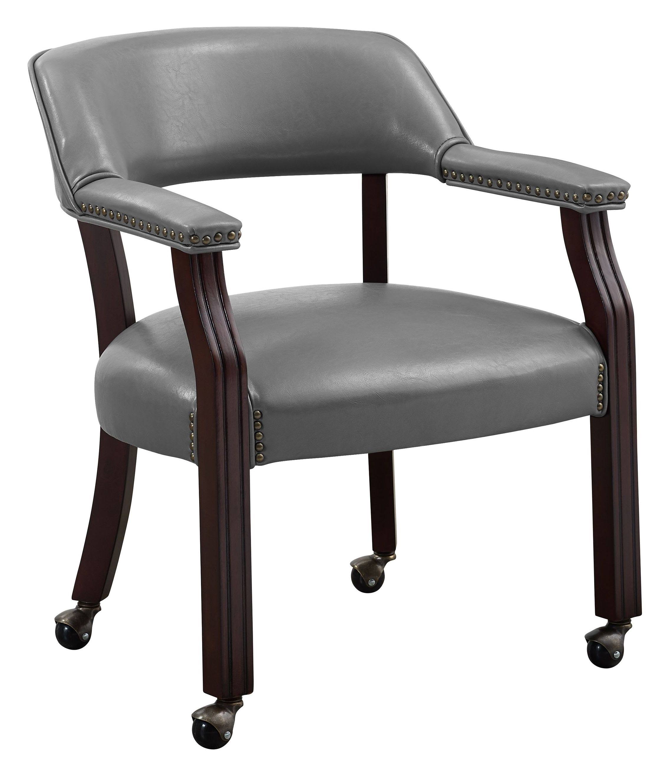 Gray Arm Chair with Casters E532