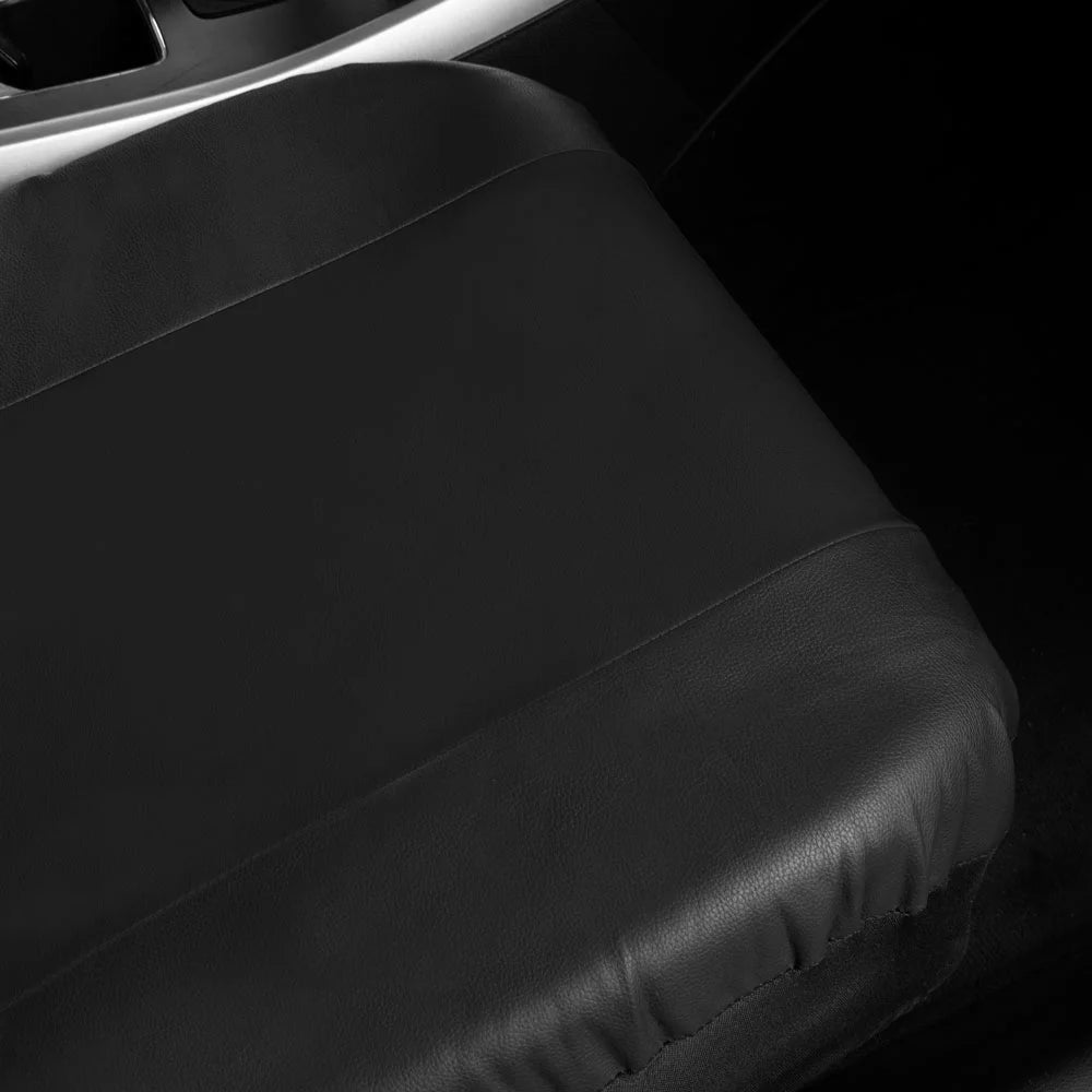 Classic Black Faux Leather Car Seat Covers Full Set V8912