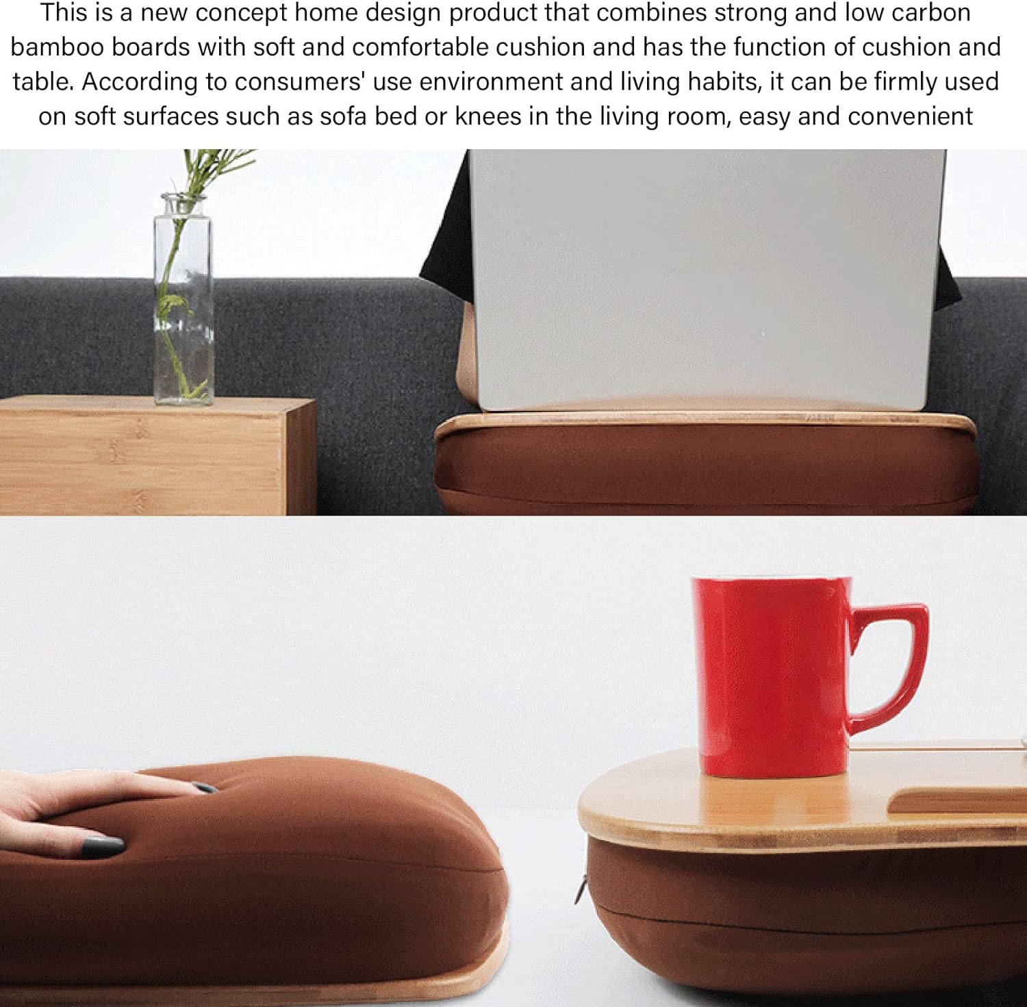Bamboo Laptop Desk with Anti Slip Strip U69656