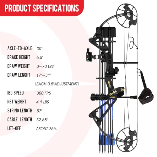Compound Bow Package, 0-70 Lbs Draw Weight M965