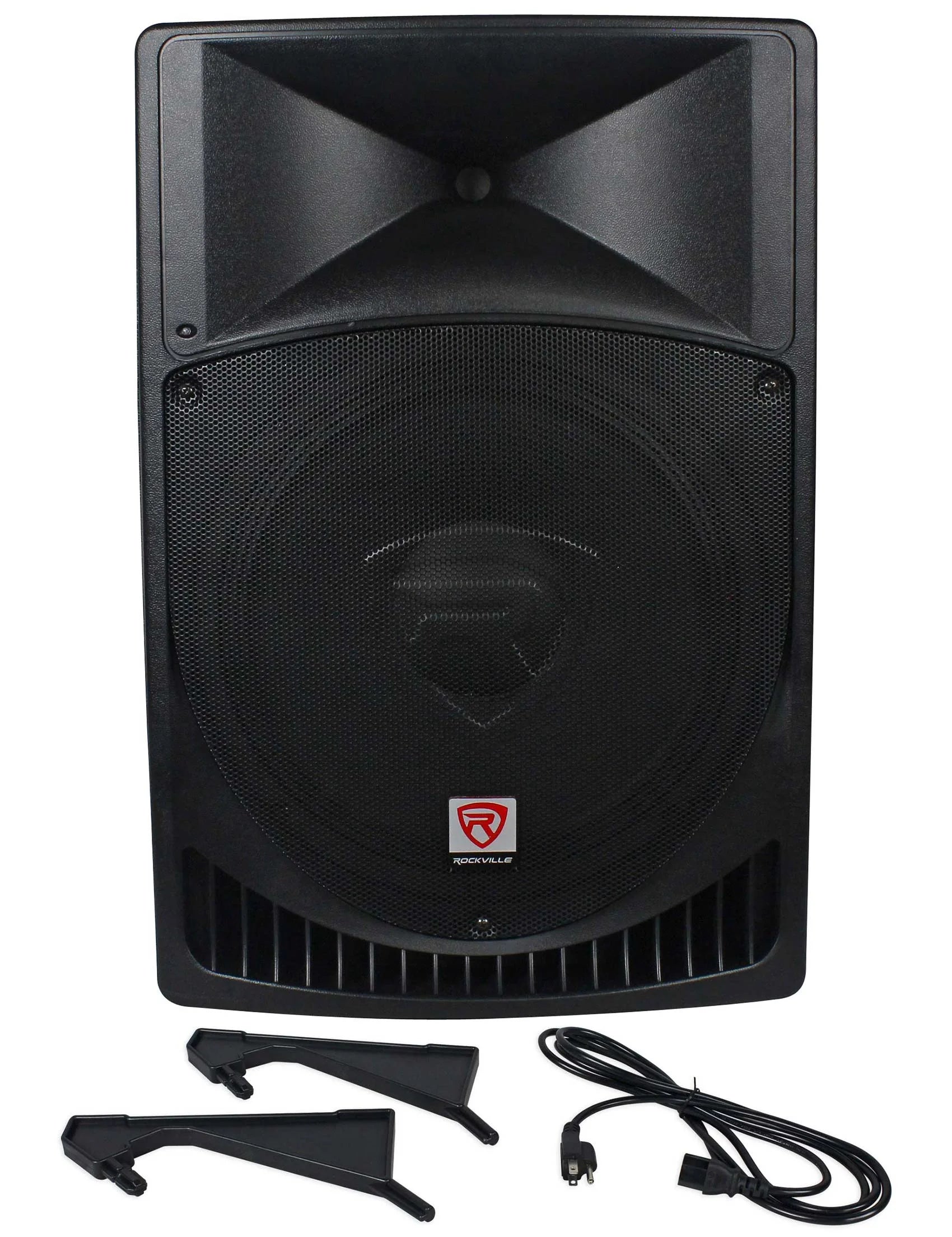 15" 2000w Active PA/DJ Speakers with Mixer, Mic, Stands, Cables, Bag Z722