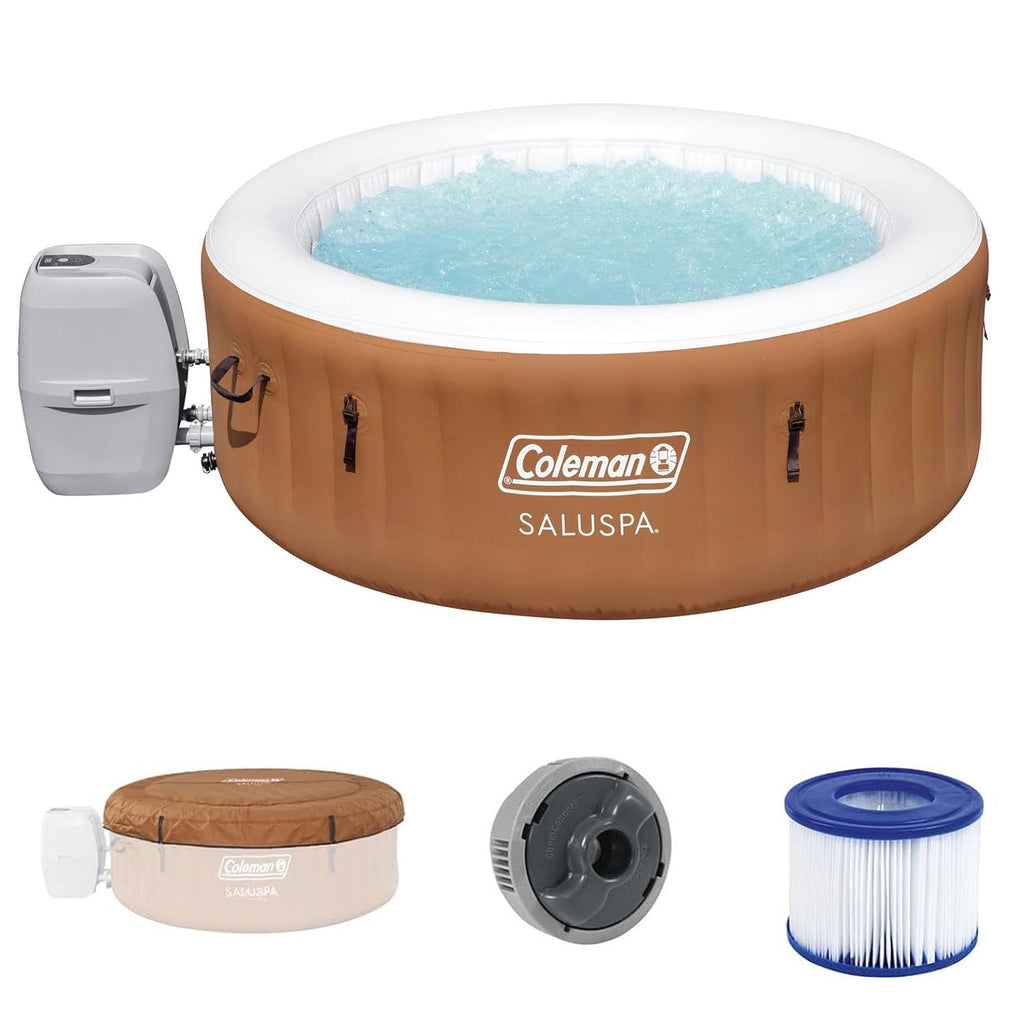 Inflatable Hot Tub Round Portable Outdoor Spa with Cover X459271