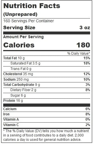 Fully Cooked Pork Rib Shaped Patties with BBQ Sauce, 3 Ounce -- 160 per case H717