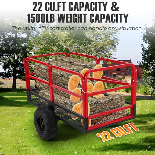 1500 LBS 22 Cubic Feet Heavy Duty Steel Dump Cart with 2 Wheels I382073