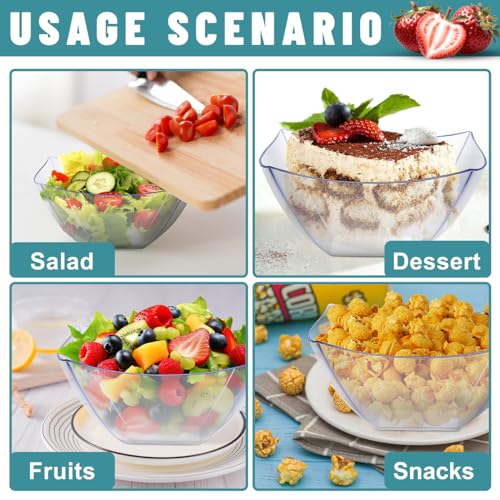 50 Pack Plastic Clear Serving Bowls 8 Ounce V9774