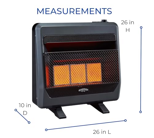 Ventless Natural Gas Infrared Space Heater, 20000 BTU, Black Y4807