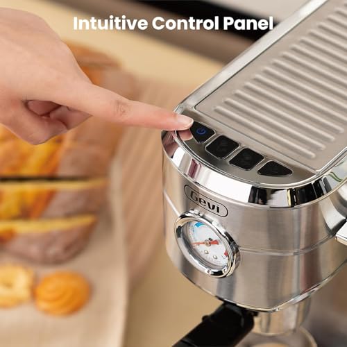 Compact Stainless Steel Espresso Machine with Steam Wand R11636