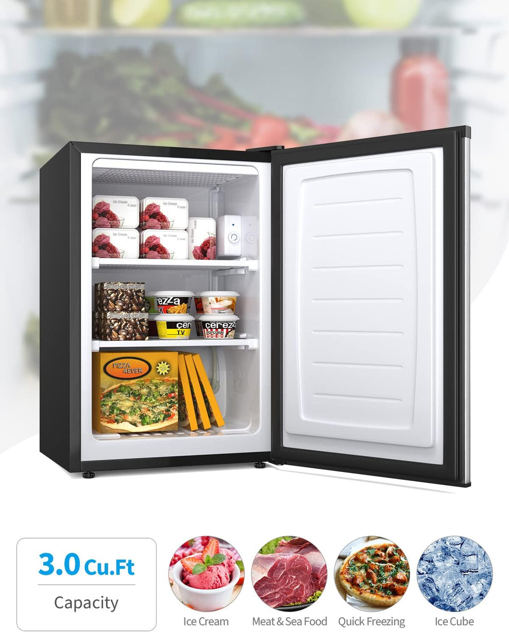 Compact Upright Freezer 3.0 Cu. Ft. with Stainless Steel Single Door M9061