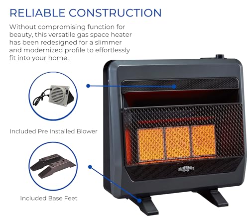 Ventless Natural Gas Infrared Space Heater, 20000 BTU, Black Y4807