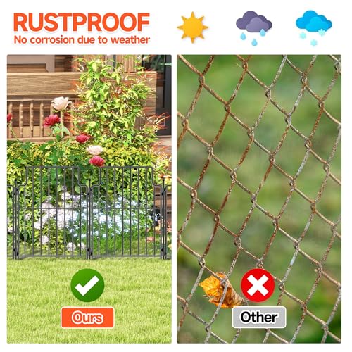 21in x10.83ft Rustproof Metal Garden Fence T20543