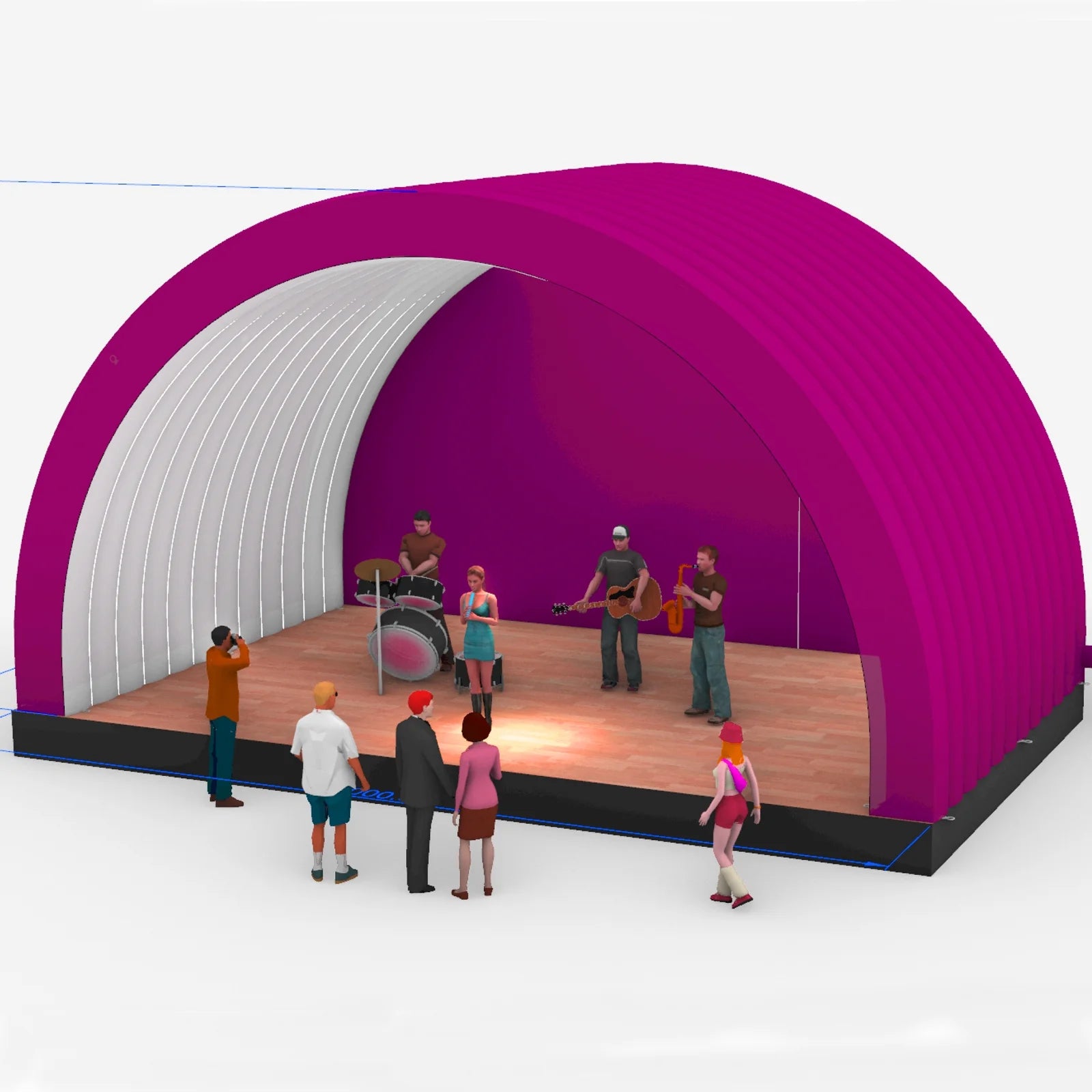 Rose Red Portable Inflatable Arch Tent 26.2×14.8×13.1FT K32634