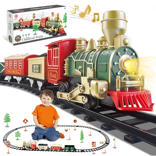 Christmas Train Set with Lights, Sounds, 3 Cars & 10 Tracks U640390