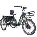3 Wheel Electric Bicycle 750W Motor 48V 13AH Battery Foldable 24" Tire Electric Cruiser Tricycle M987827