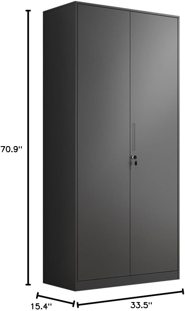 71" Tall Metal Storage Cabinet with Locking and Adjustable Shelves G3556