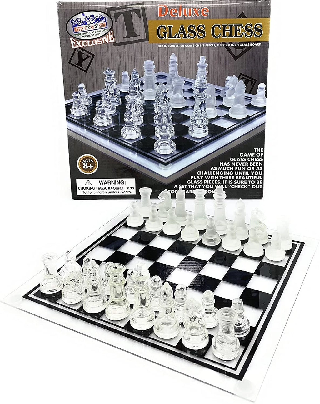 Small Glass Chess Set E9149