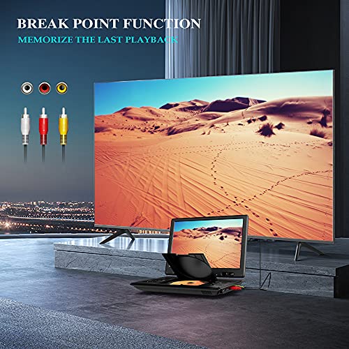 14.9" Portable DVD Player with 12.5" HD Swivel Screen, 6 Hours Rechargeable Battery, Car Headrest Mount F6011