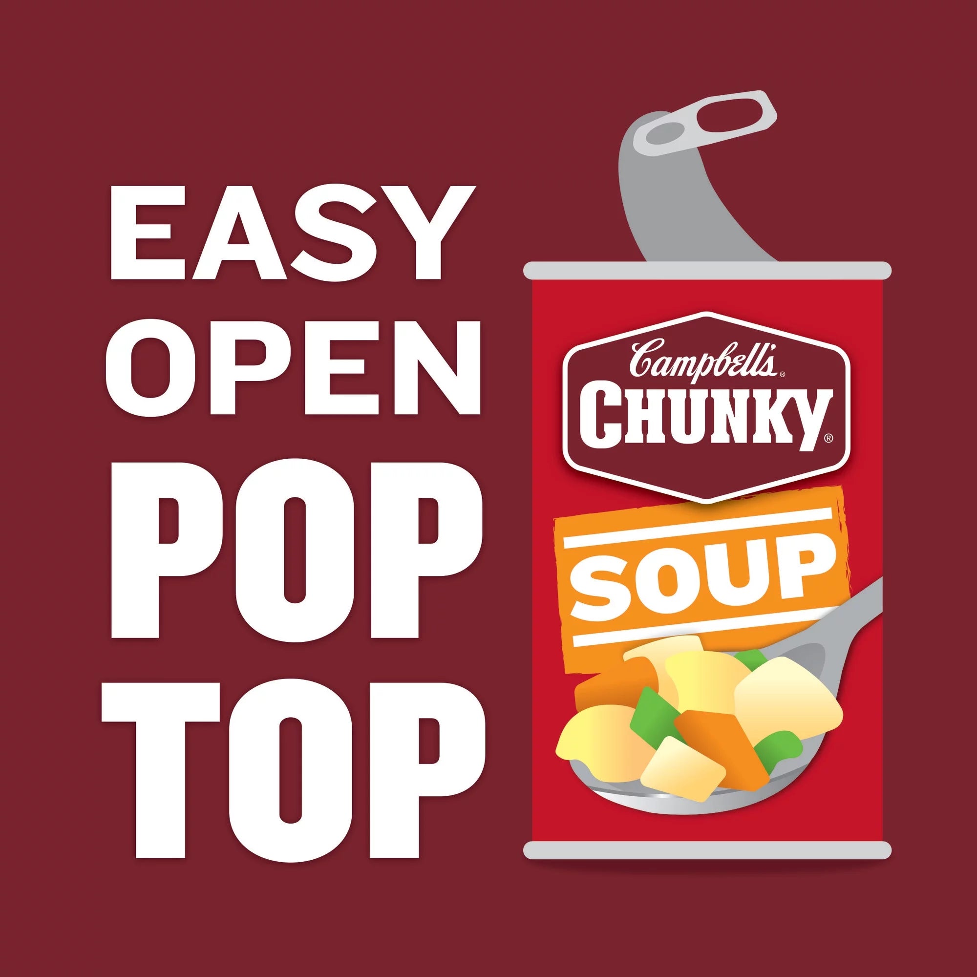 6 Pack Campbell’s Chunky Country Vegetable Beef Soup, 18.8 oz Can F117971