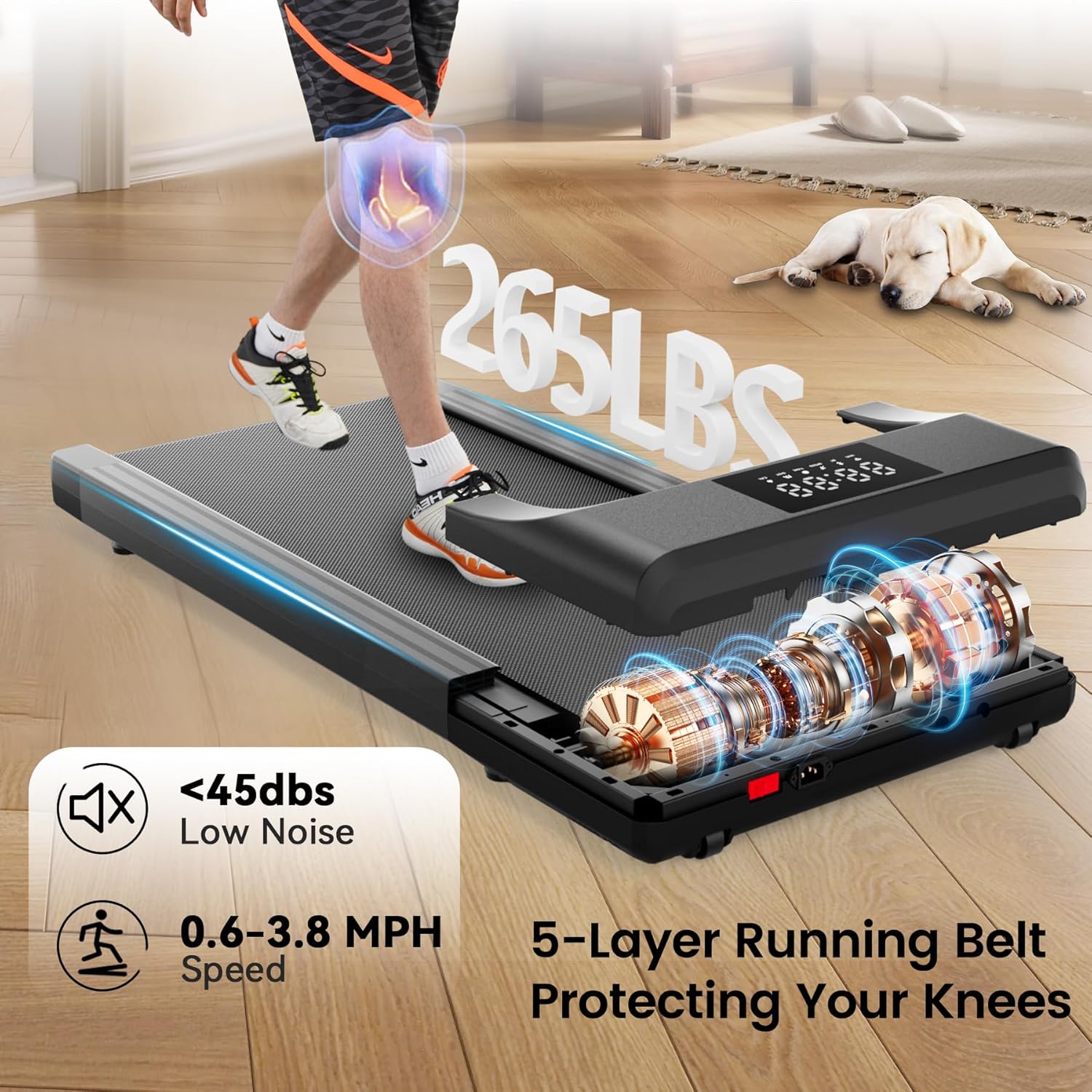 Walking Pad Under Desk Treadmill with Remote Control LED Display Y31912