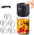 Black Cordless Handheld Mason Jar Vacuum Sealer Kit with Wide & Regular Mouth Lids E168