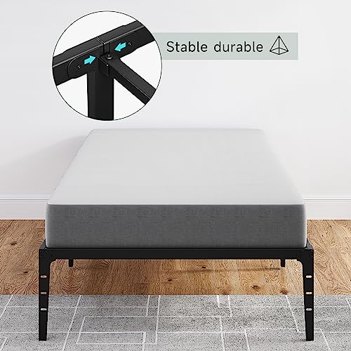 Twin Metal Low Profile Bed Frame with Steel Slats Support S726