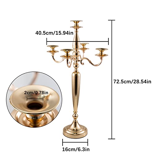 4Pcs 5 Arm Gold Metal Candelabra J44702