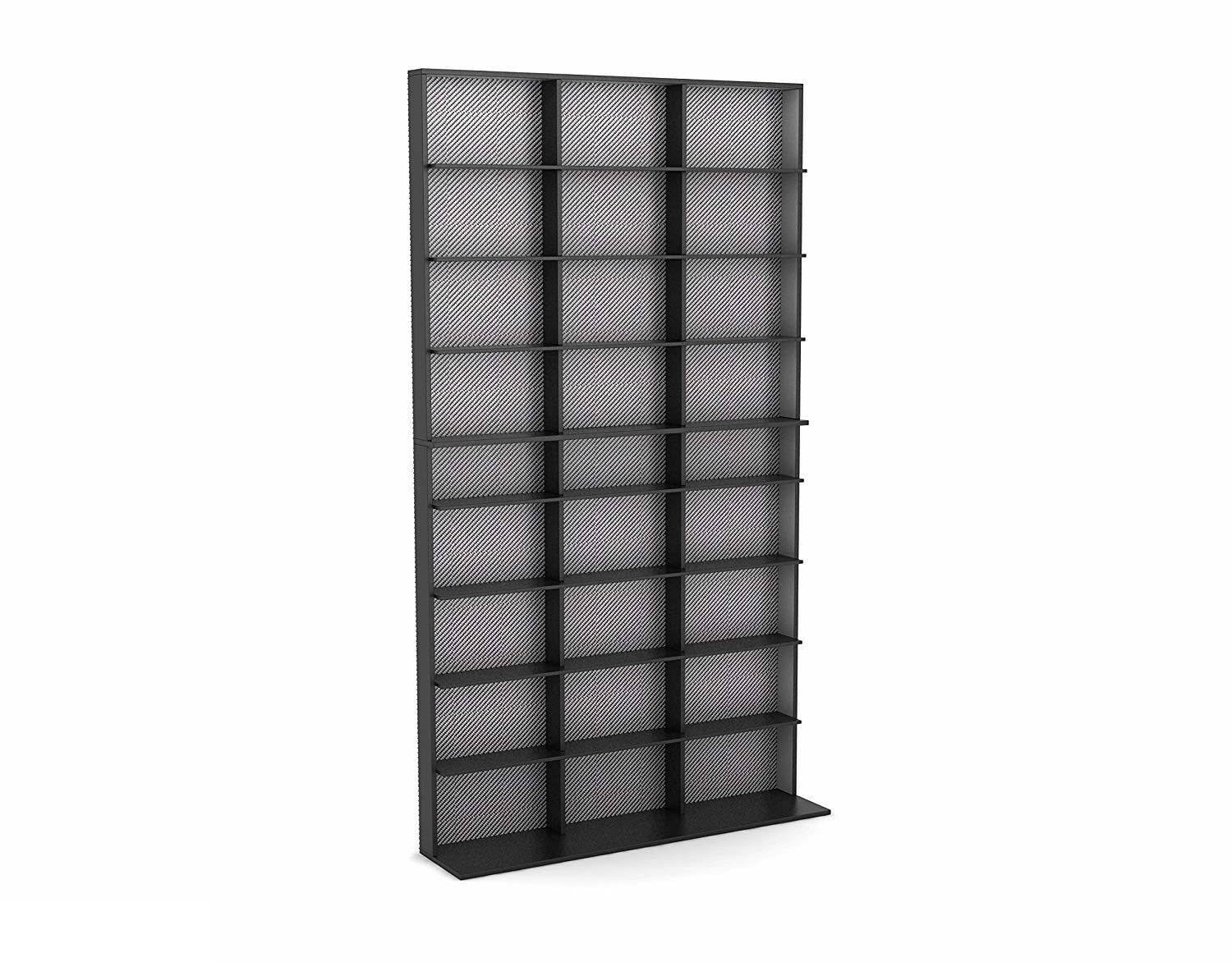 Large Media Tower Black Silver U3976