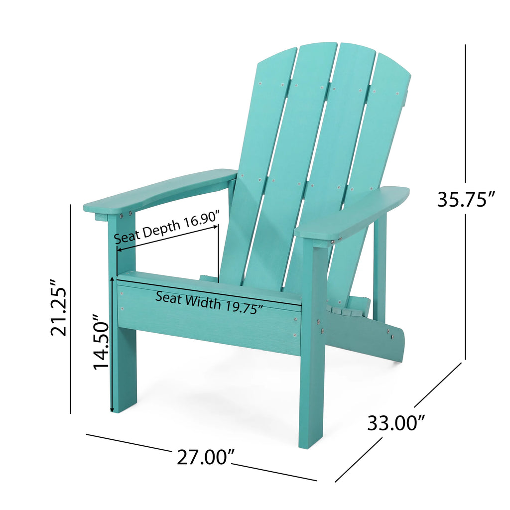Teal Faux Wood Adirondack Chair Set of 2 R498030