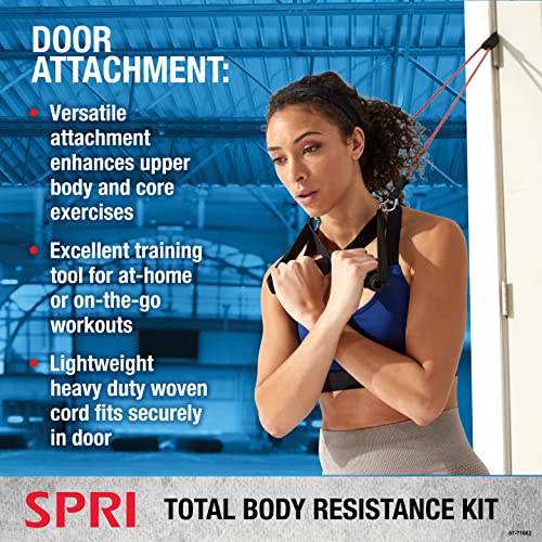 Resistance Band Kit with 5 Exercise Bands, Ankle/Wrist Strap, Padded Handles, Door Anchor, Carry Bag B205
